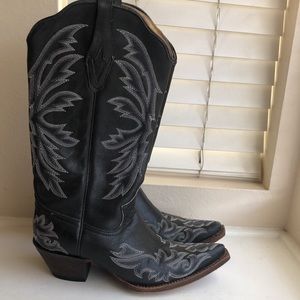 Authentic leather cowboy boots